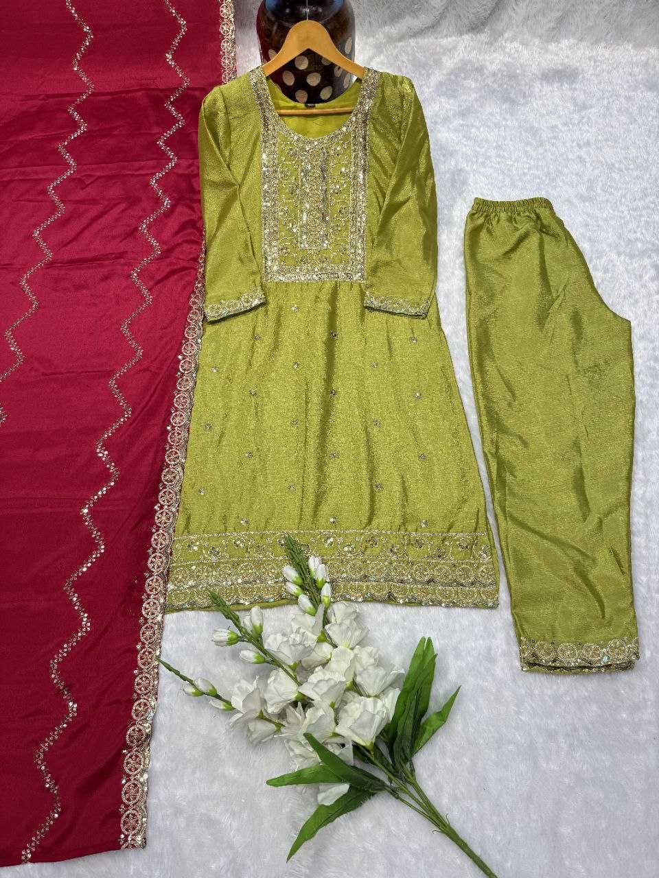 YNF PURE CHINON KESH164 G82 SUITS & DRESSES WHOLESALE EMBROIDERY DESIGNER PARTY WEAR SUITS MANUFACTURER