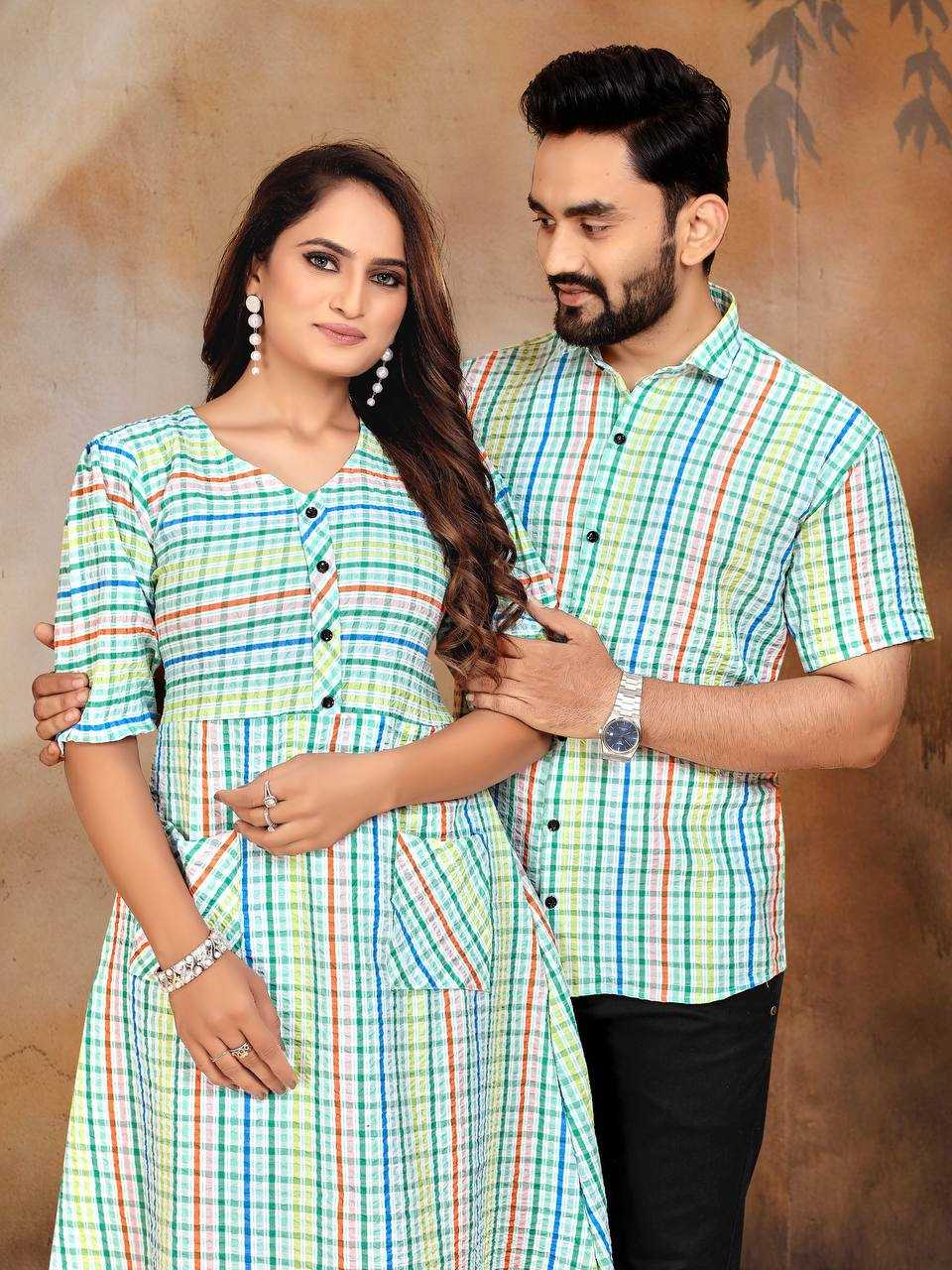 Ynf Pure Cotton RIN173 VEER-ZARA 4 Couple Wear Wholesale Traditional Couple Attire Ethnic Wear for Couples Manufacturer