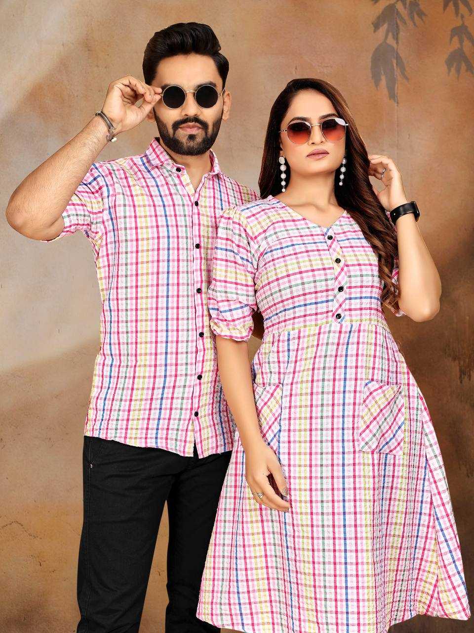 Ynf Pure Cotton RIN173 VEER-ZARA 4 Couple Wear Wholesale Traditional Couple Attire Ethnic Wear for Couples Manufacturer