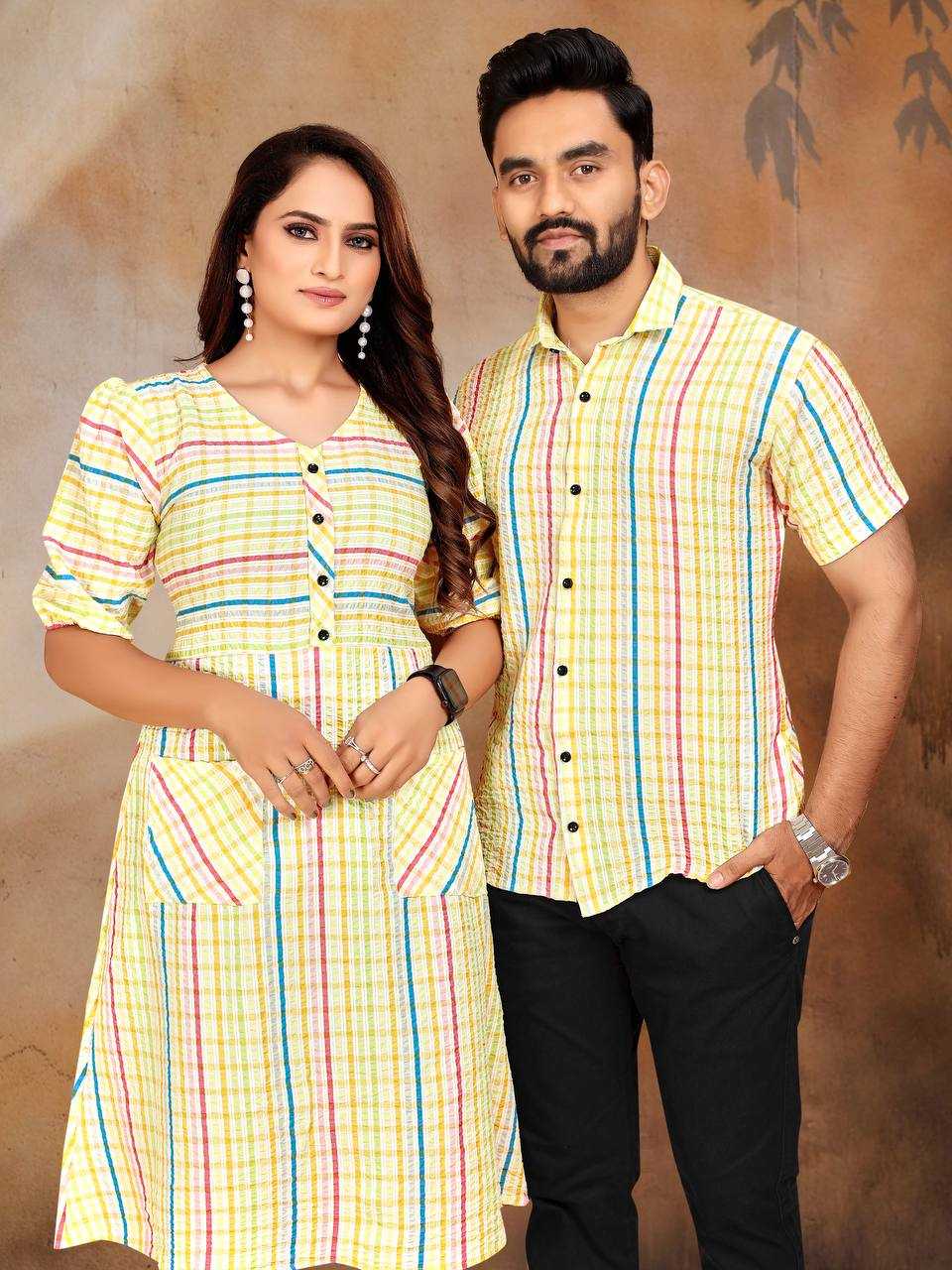 Ynf Pure Cotton RIN173 VEER-ZARA 4 Couple Wear Wholesale Traditional Couple Attire Ethnic Wear for Couples Manufacturer