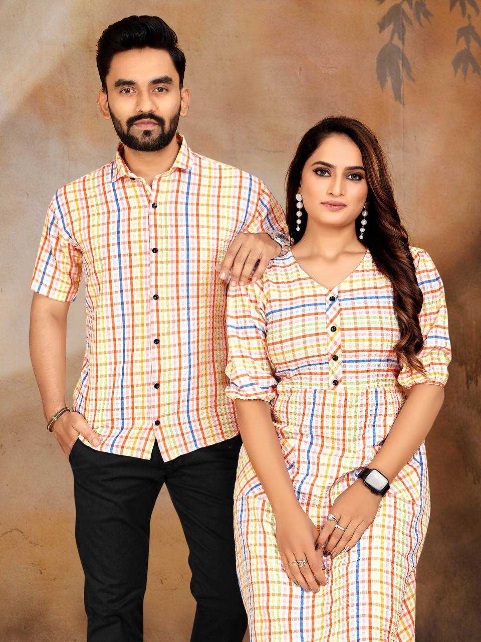 Ynf Pure Cotton RIN173 VEER-ZARA 4 Couple Wear Wholesale Traditional Couple Attire Ethnic Wear for Couples Manufacturer