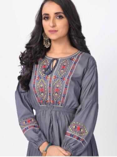 Ynf Pure Rayon KESH175 DVF 21 Kurti Wholesale Rayon Kurtis Ladies Kurti Embroidered Kurtis Manufacturer