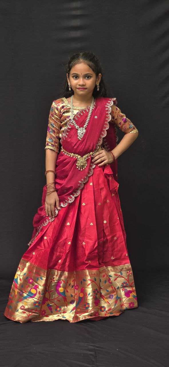 Ynf Pure Silk RIN161 RPVR19 Kids Wear Wholesale Kids Lehenga Kids Silk Dress Manufacturer