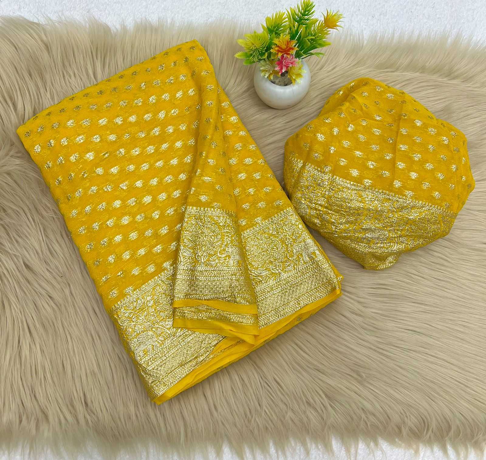 Ynf Pure Viscos RIN198 RAA99 Sarees Wholesale Fancy Sarees Georgette Sarees Zari Sarees Manufacturer