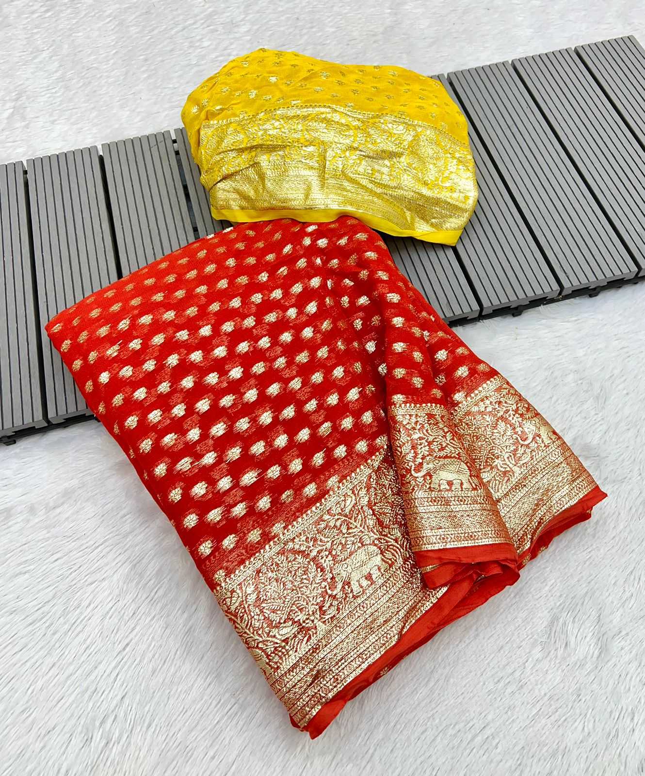 Ynf Pure Viscos RIN198 RAA99 Sarees Wholesale Fancy Sarees Georgette Sarees Zari Sarees Manufacturer