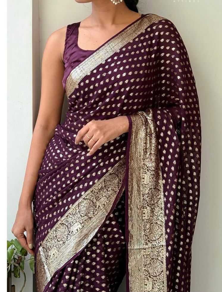 Ynf Pure Viscos RIN198 RAA99 Sarees Wholesale Fancy Sarees Georgette Sarees Zari Sarees Manufacturer