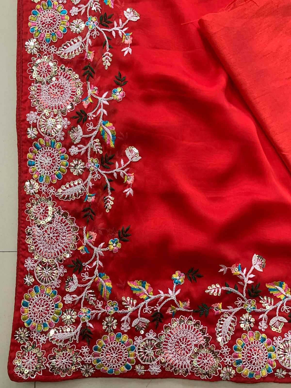 Ynf Rangoli Silk RIN188 Sunflower Sarees Wholesale Party Wear Sarees Fancy Sarees Embroidered Sarees Manufacturer