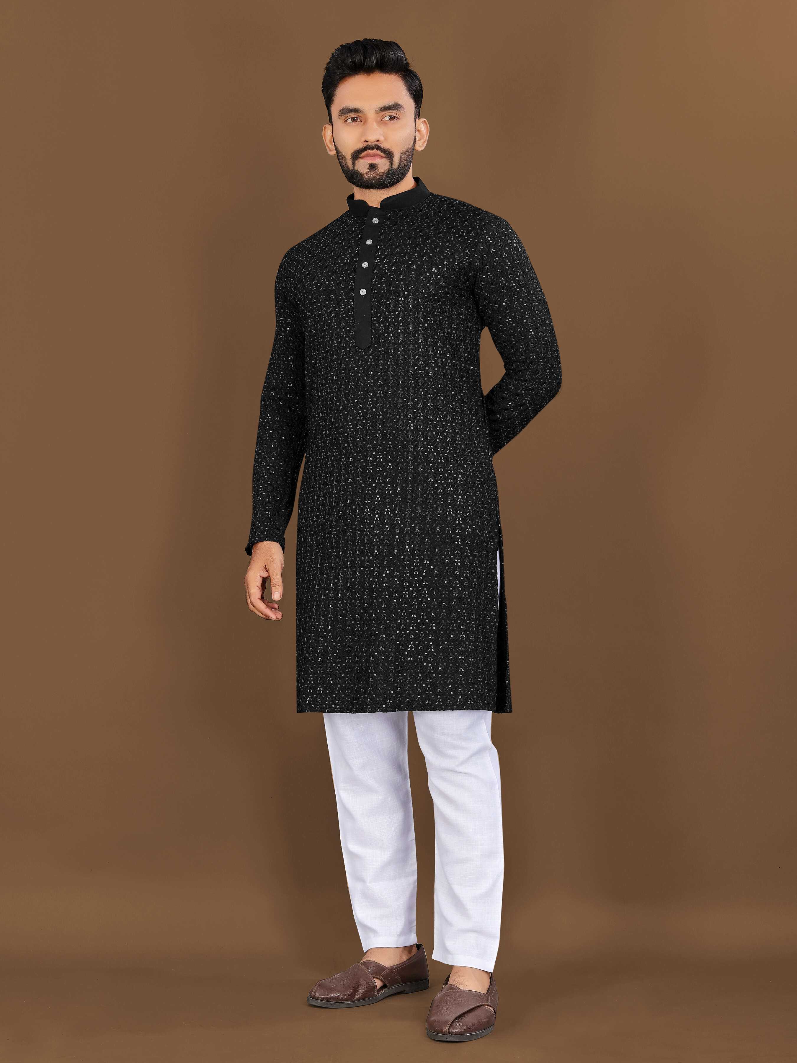 Ynf Reyon Cotton RIN111 LOTUS Mens Wear Wholesale Mens Kurtas Embroidered Kurta Pajama Manufacturer