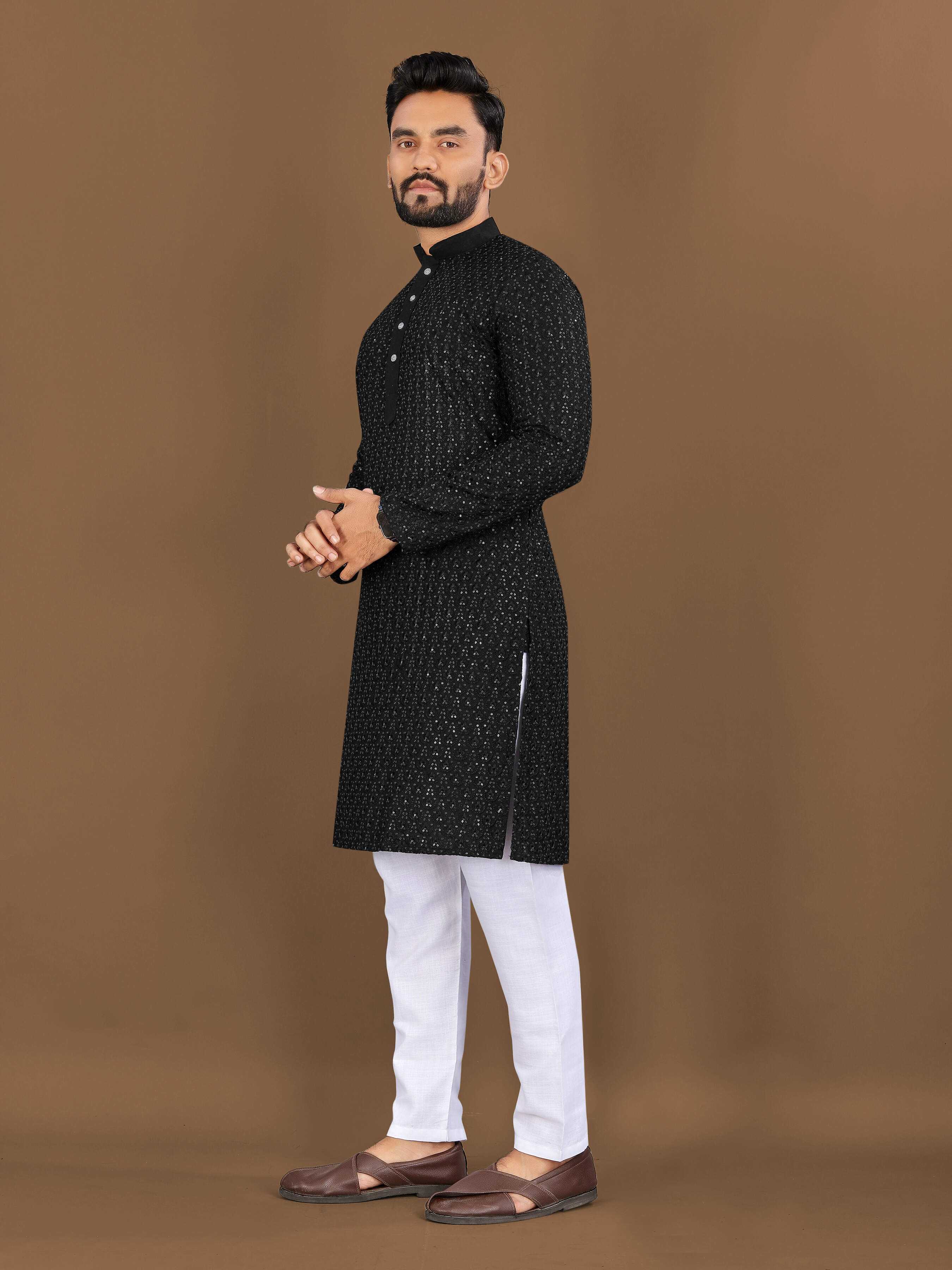 Ynf Reyon Cotton RIN111 LOTUS Mens Wear Wholesale Mens Kurtas Embroidered Kurta Pajama Manufacturer