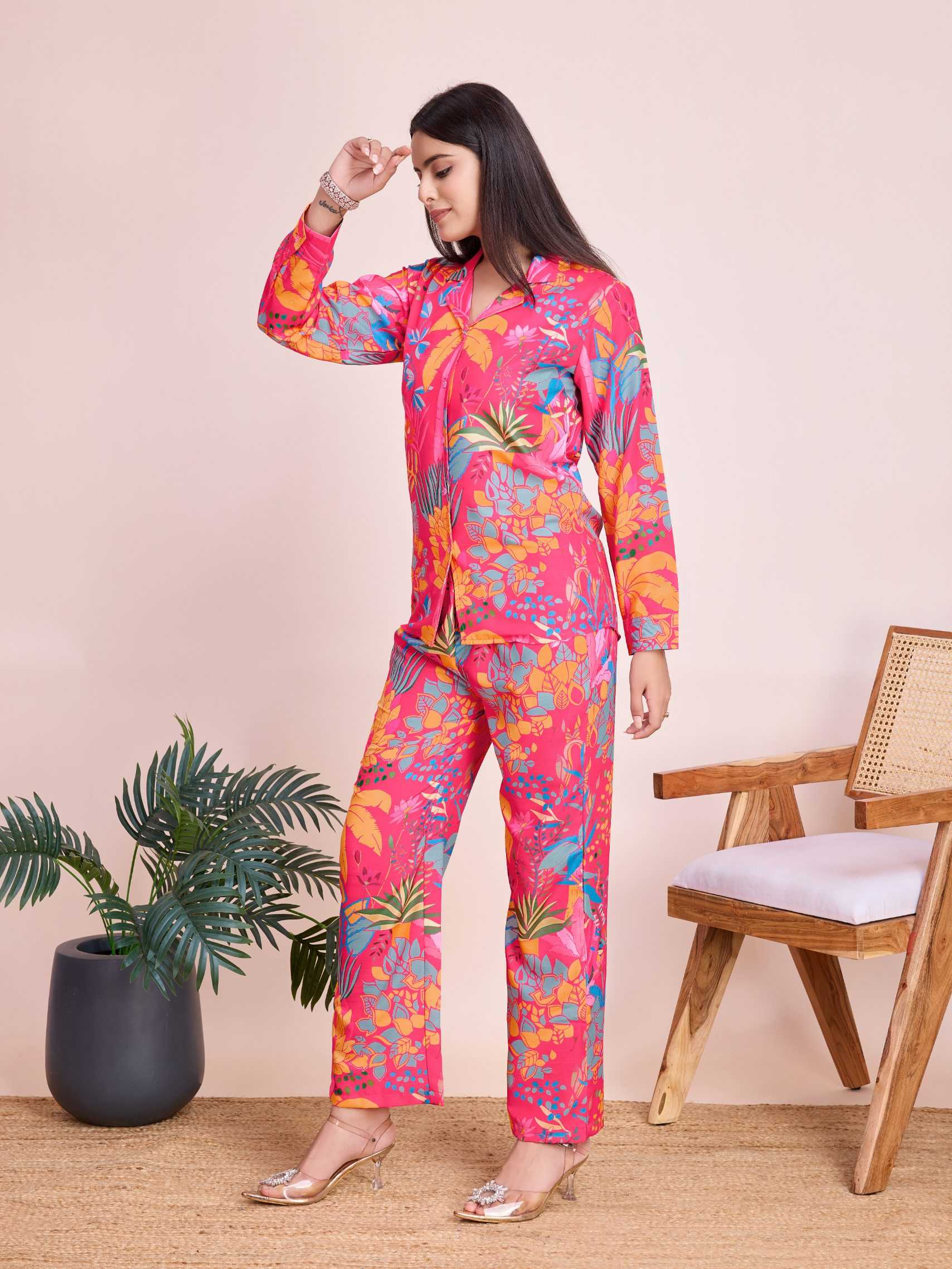 Ynf Reyon Cotton RIN153 7219 Western Wears Wholesale Co-ord Set Tops Bottom Wear Manufacturer