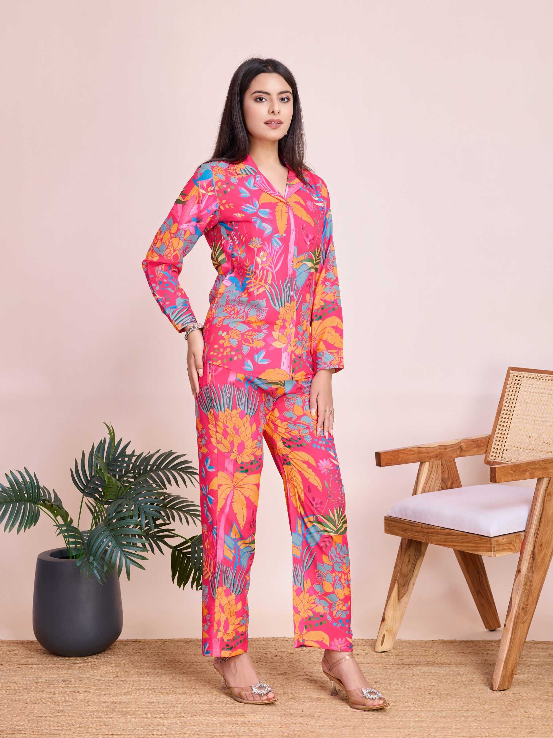 Ynf Reyon Cotton RIN153 7219 Western Wears Wholesale Co-ord Set Tops Bottom Wear Manufacturer