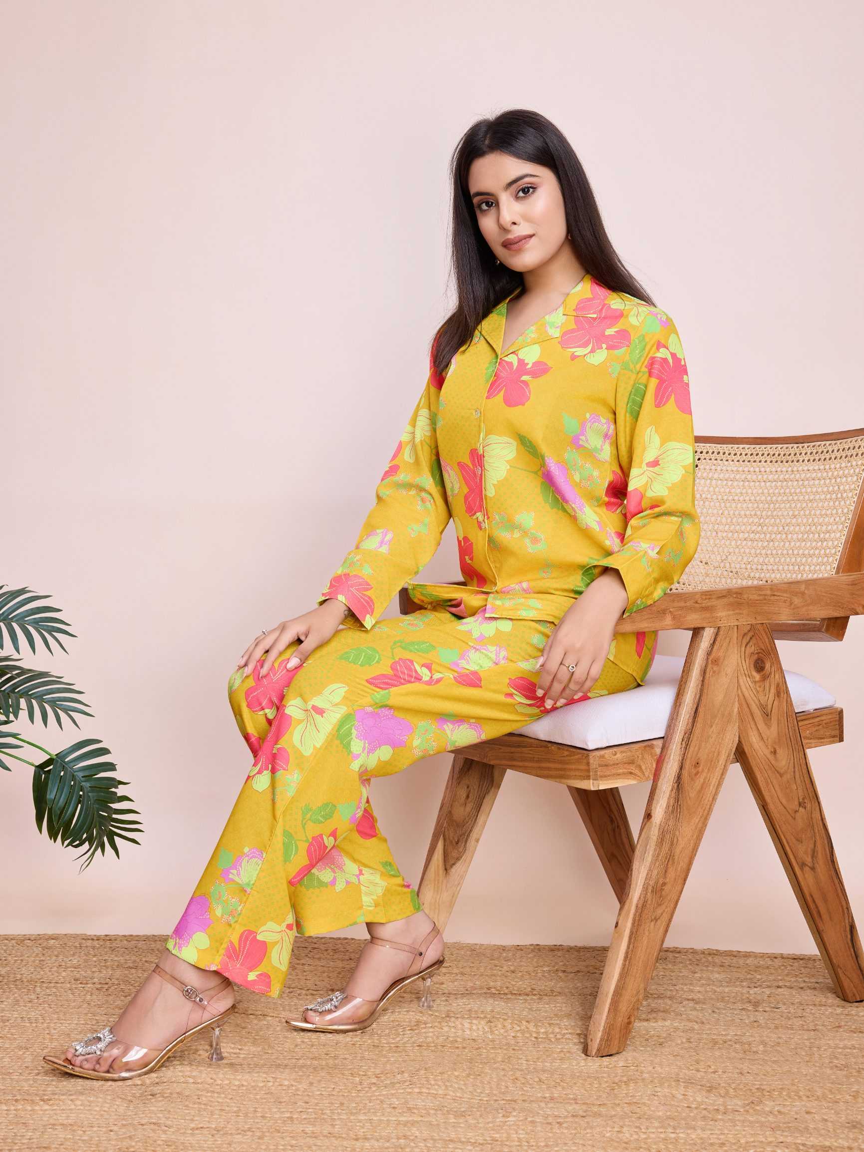 Ynf Reyon Cotton RIN153 7220 Western Wears Wholesale Co-ord Set Tops Bottom Wear Manufacturer