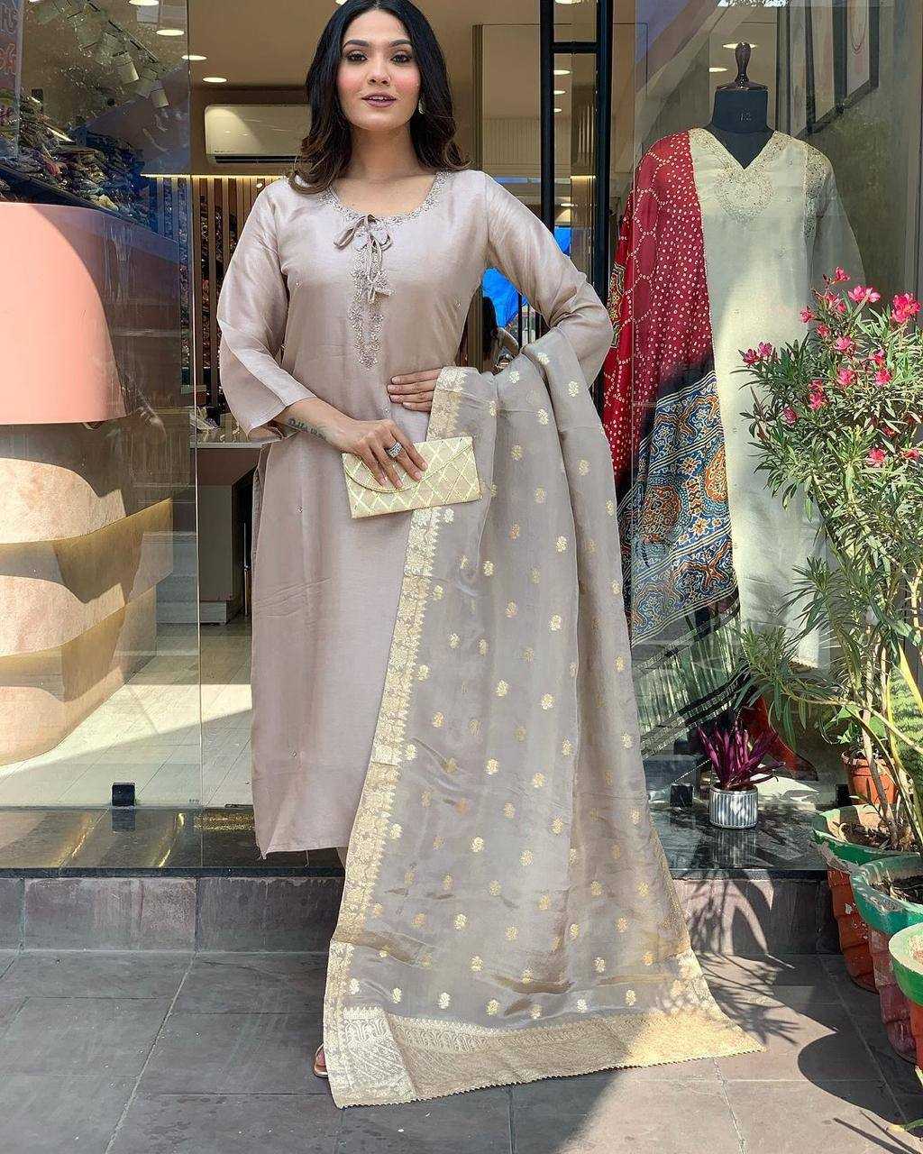 YNF ROMAN SILK KESH211 LDY133 SUITS & DRESSES WHOLESALE LADIES CHANDERI PARTY WEAR SUITS MANUFACTURER