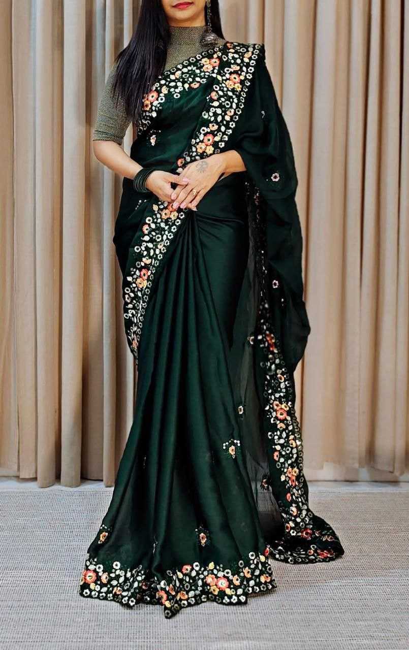 YNF SATIN KESH199 820 SAREES WHOLESALE CHIFFON EMBROIDERED FANCY SAREES MANUFACTURER