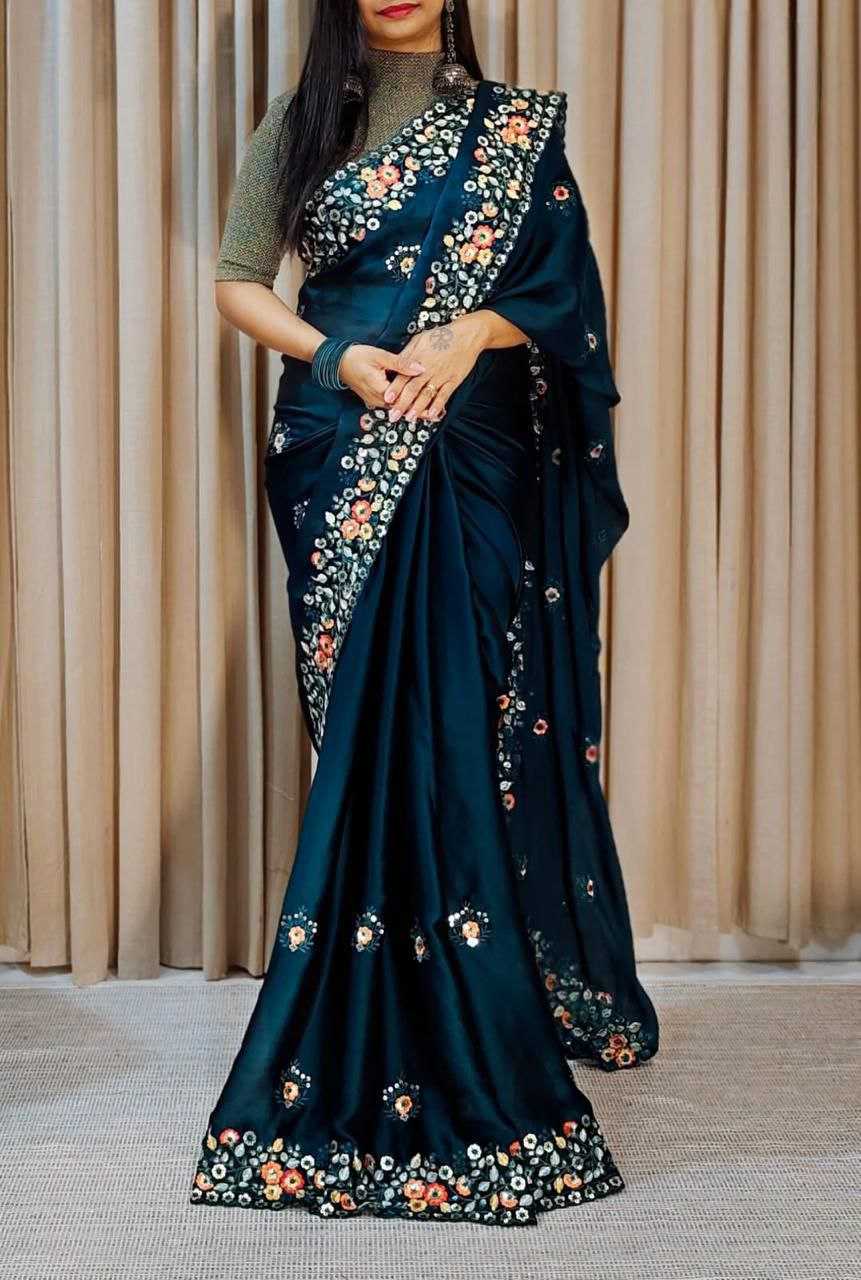 YNF SATIN KESH199 820 SAREES WHOLESALE CHIFFON EMBROIDERED FANCY SAREES MANUFACTURER