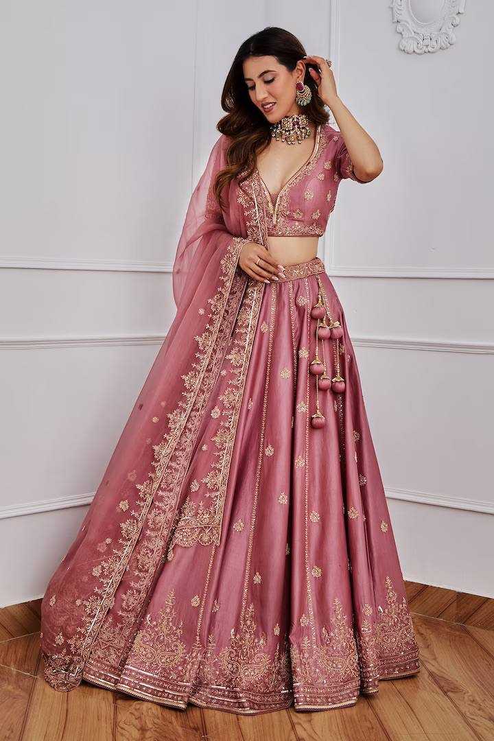 YNF SATIN KESH270 59 LEHENGA  WHOLESALE ZARI SATIN SEQUINS LEHENGA MANUFACTURER