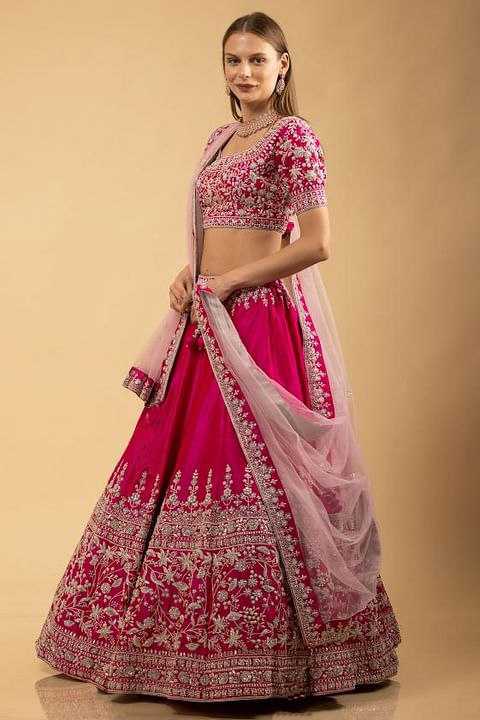 YNF SATIN KESH402 104 LEHENGA WHOLESALE EMBROIDERED SATIN DESIGNER LEHENGA MANUFACTURER