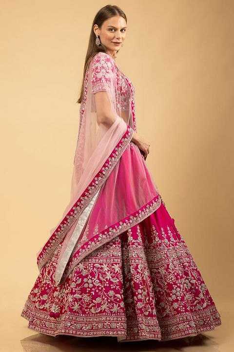 YNF SATIN KESH402 104 LEHENGA WHOLESALE EMBROIDERED SATIN DESIGNER LEHENGA MANUFACTURER