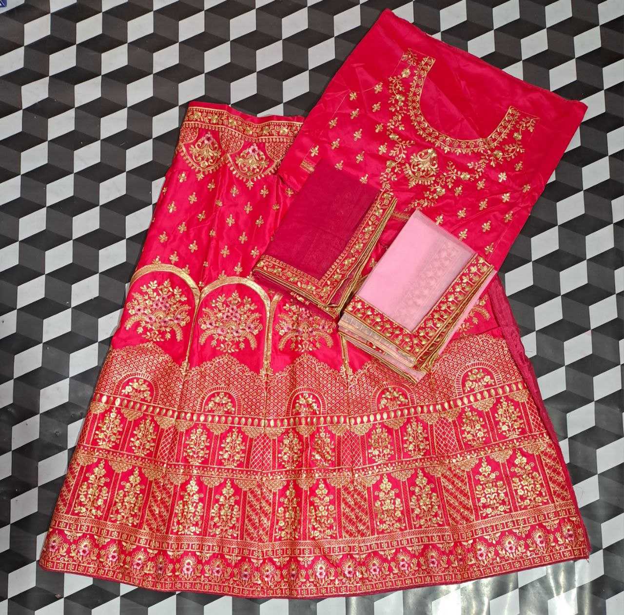 YNF SATIN KESH402 98 LEHENGA WHOLESALE EMBROIDERED DESIGNER SATIN LEHENGA MANUFACTURER