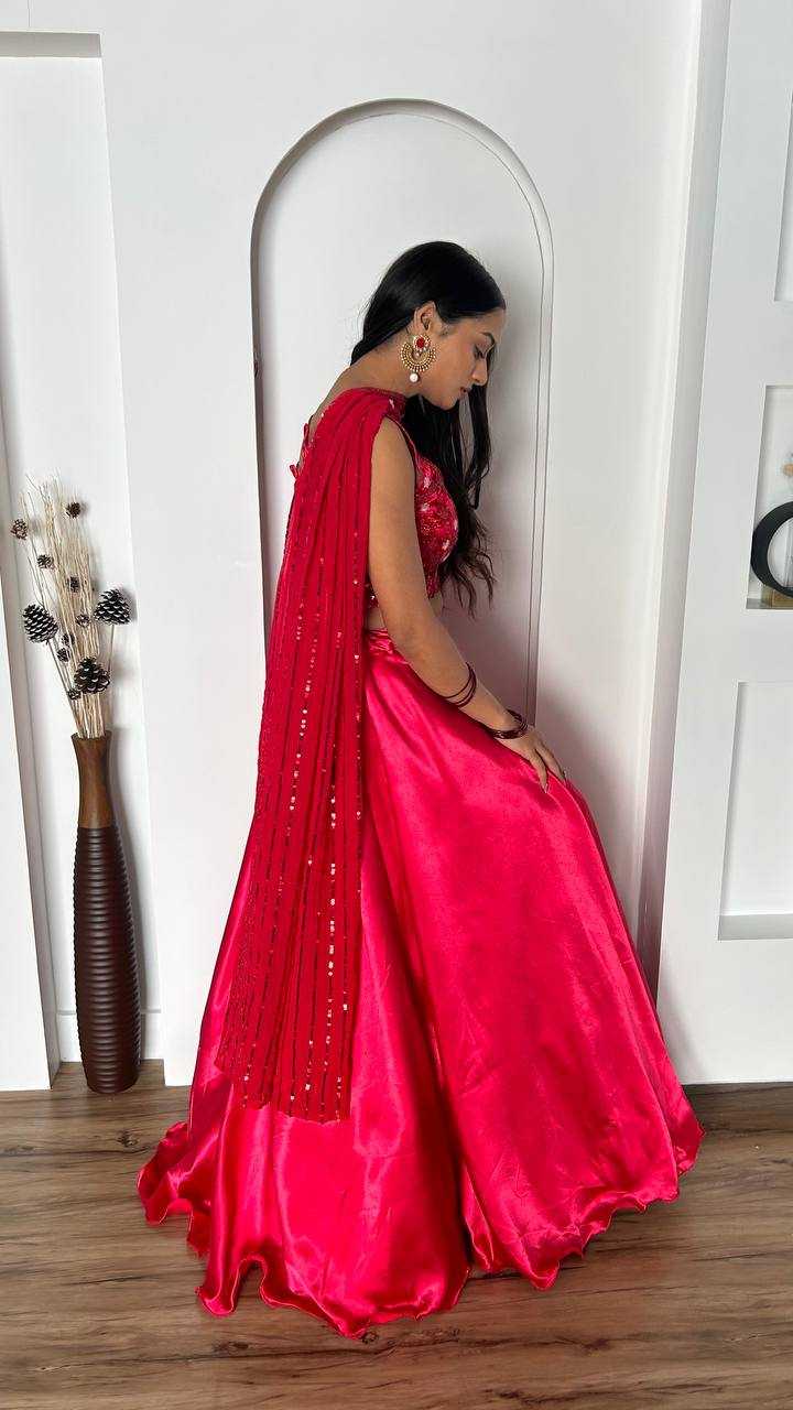 YNF SATIN SILK KESH270 293 LEHENGAS WHOLESALE SATIN SILK LEHENGA WITH CANCAN MANUFACTURER 