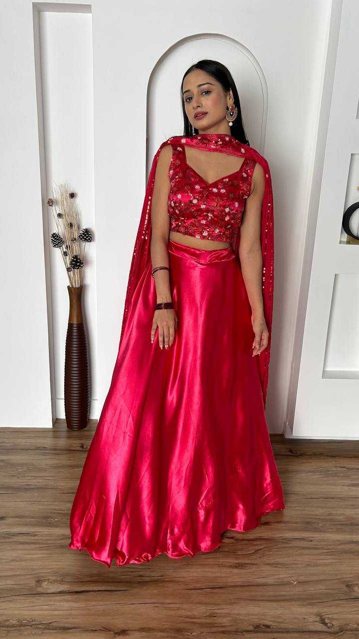 YNF SATIN SILK KESH270 293 LEHENGAS WHOLESALE SATIN SILK LEHENGA WITH CANCAN MANUFACTURER 