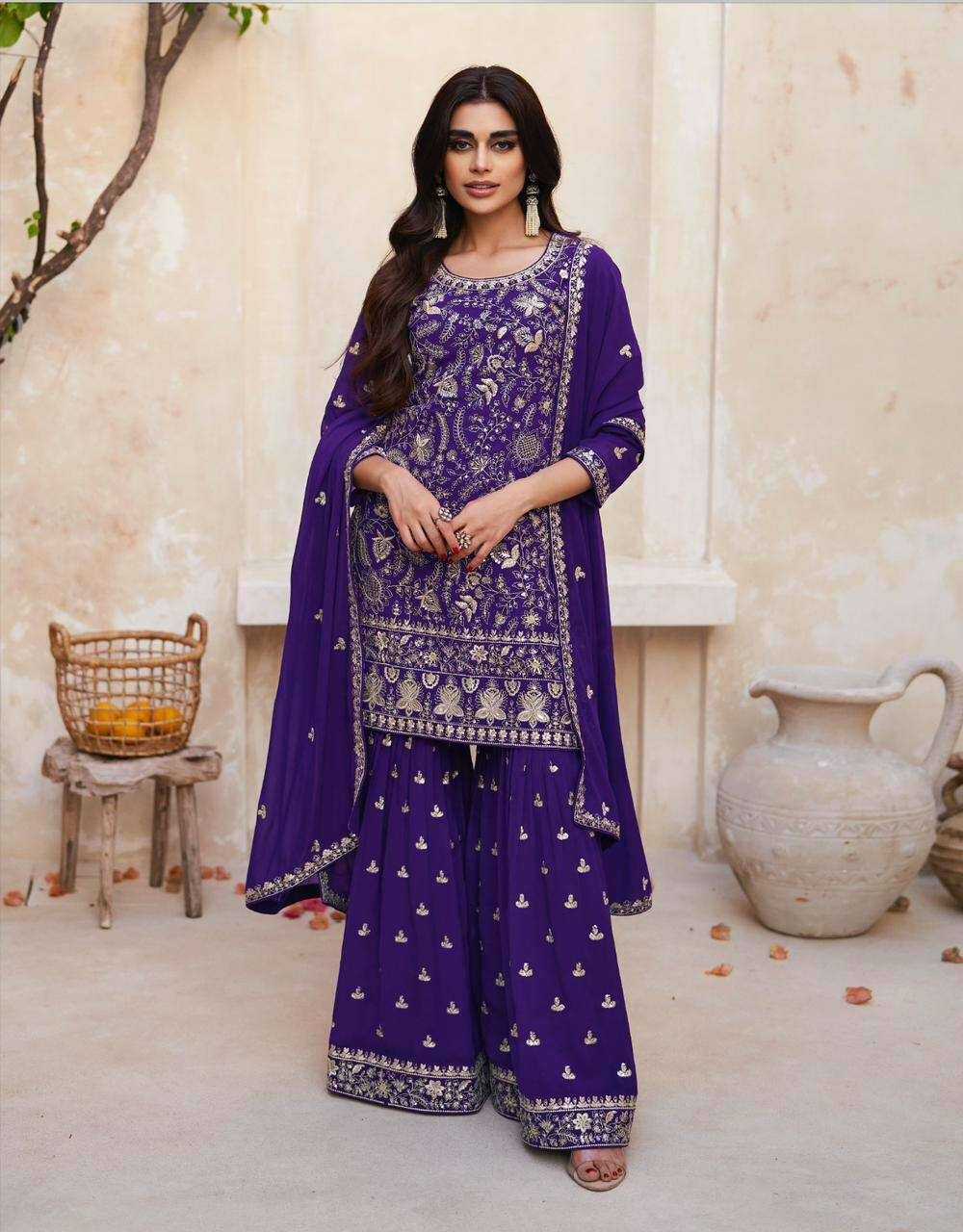 YNF SHARARA KESH398 1138 SUIT WHOLESALE DESIGNER EMBROIDERY SHARARA SALWAR SUIT MANUFACTURER 