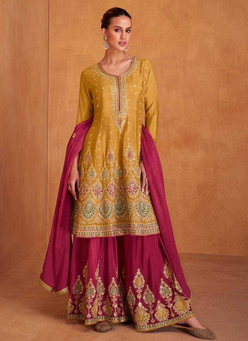 YNF SHARARA SUIT KESH398 1136 SUIT WHOLESALE DESIGNER EMBROIDERY SHARARA SALWAR SUIT MANUFACTURER 