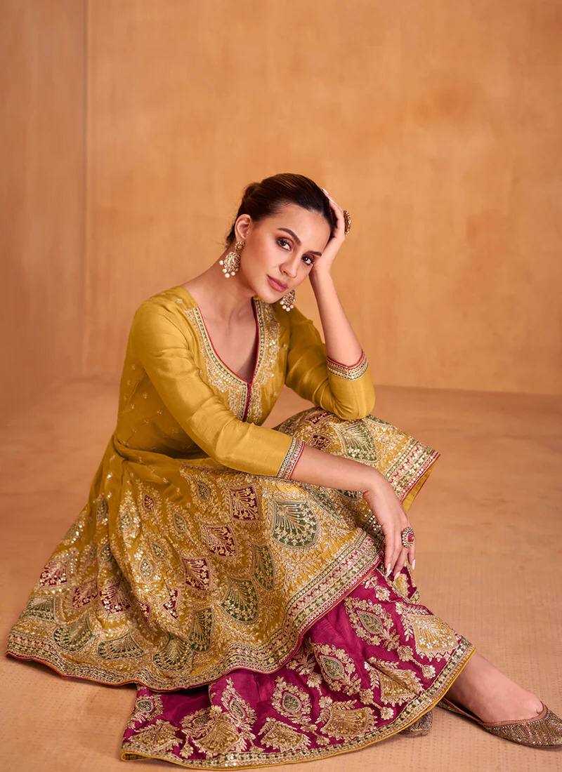 YNF SHARARA SUIT KESH398 1136 SUIT WHOLESALE DESIGNER EMBROIDERY SHARARA SALWAR SUIT MANUFACTURER 