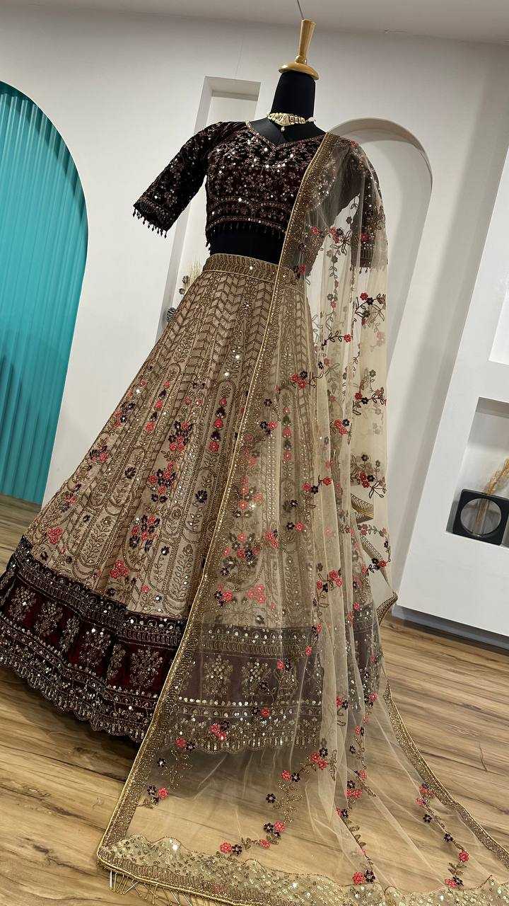 YNF SILK  KESH270 66 LEHENGAS  WHOLESALE SEQUINS WEDDING SILK LEHENGAS MANUFACTURER