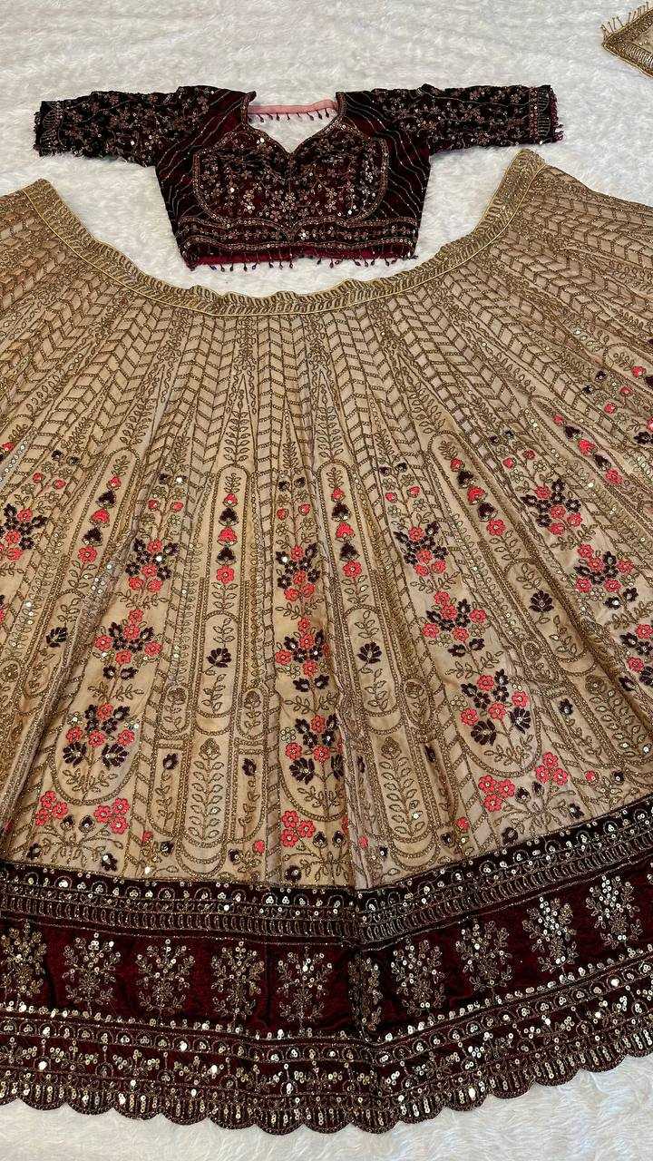 YNF SILK  KESH270 66 LEHENGAS  WHOLESALE SEQUINS WEDDING SILK LEHENGAS MANUFACTURER