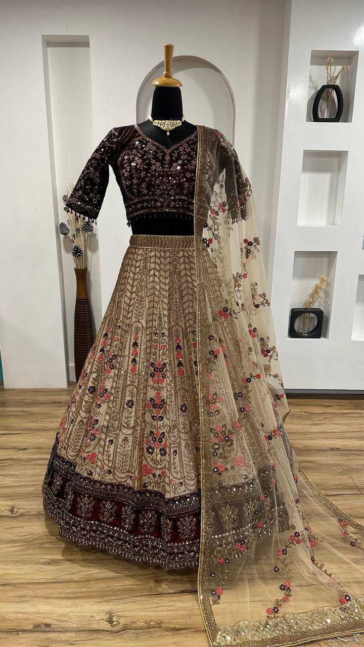 YNF SILK  KESH270 66 LEHENGAS  WHOLESALE SEQUINS WEDDING SILK LEHENGAS MANUFACTURER