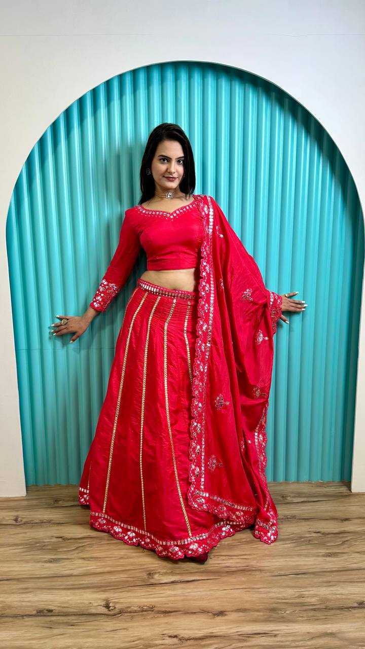 YNF SLUB SILK KESH270 1089  LEHENGAS WHOLESALE PINK SILK LEHENGAS WITH CANCAN MANUFACTURER 