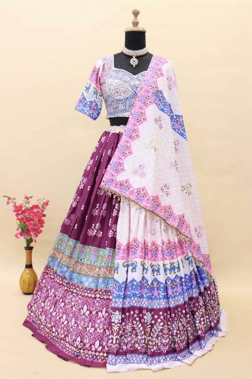 YNF SOFT BUTTER SILK KESH396 1370 LEHENGA WHOLESALE MIRROR WORK PRINTED SILK LEHENGA MANUFACTURER