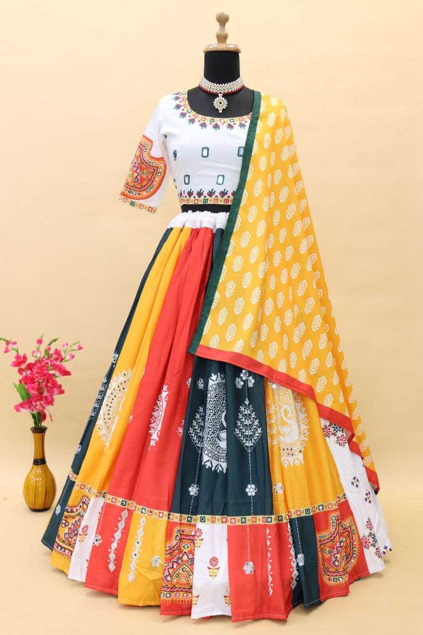 YNF SOFT BUTTER SILK KESH396 1374 LEHENGA WHOLESALE MIRROR WORK PRINTED SILK LEHENGA MANUFACTURER