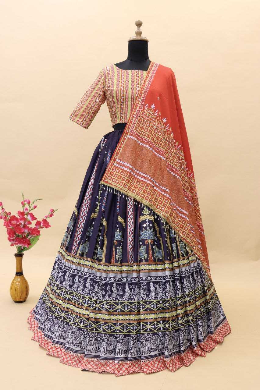 YNF SOFT BUTTER SILK KESH396 9006 LEHENGA WHOLESALE MIRROR WORK PRINTED SILK LEHENGA MANUFACTURER