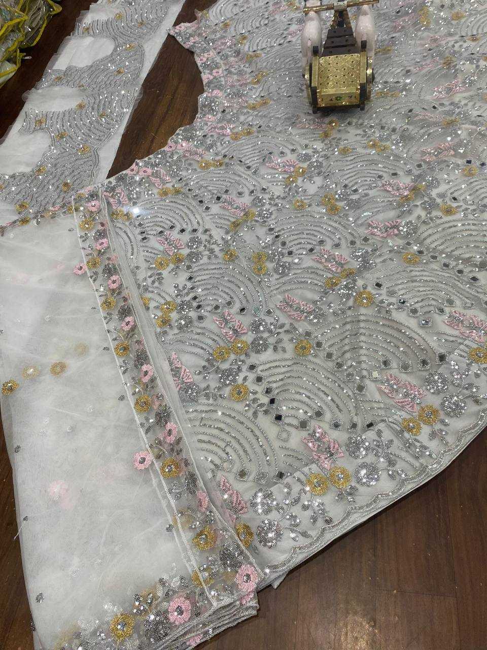 YNF SOFT BUTTERFLY NET RIN108 1709 LEHENGAS WHOLESALE NET FANCY EMBROIDERED SEQUINS WORK LEHENGA WITH CANCAN MANUFACTURER