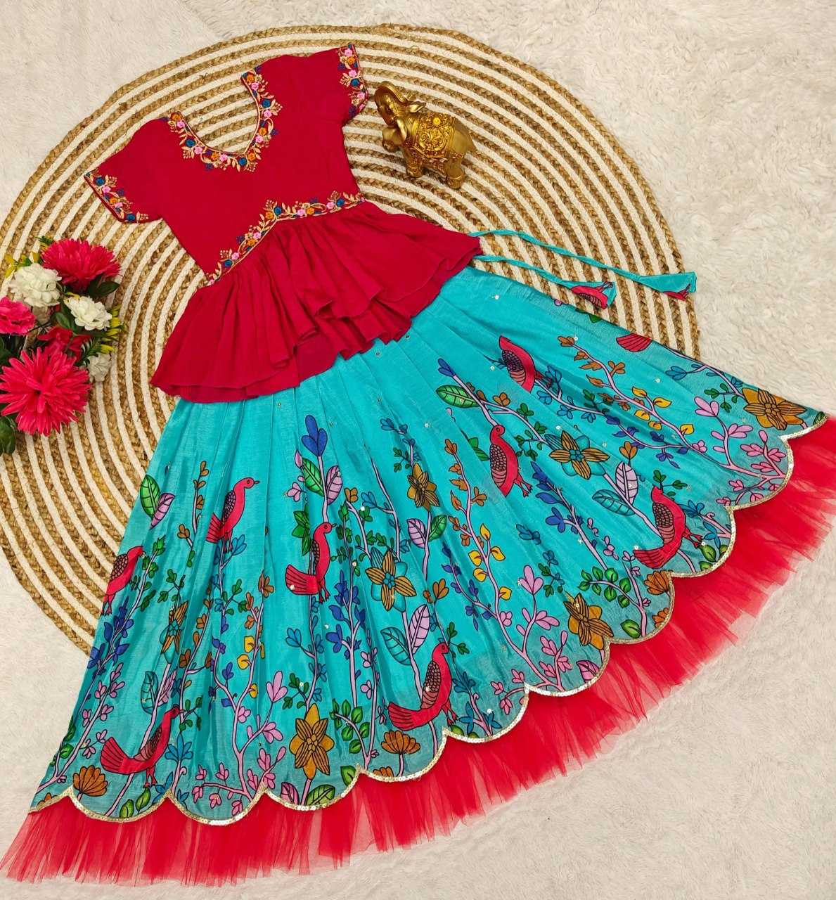 Ynf soft chinon KESH109 RRKT88 Kids Wear Wholesale Kids Lehenga Kids Traditional Outfits Baby Girl Lehenga Manufacturer