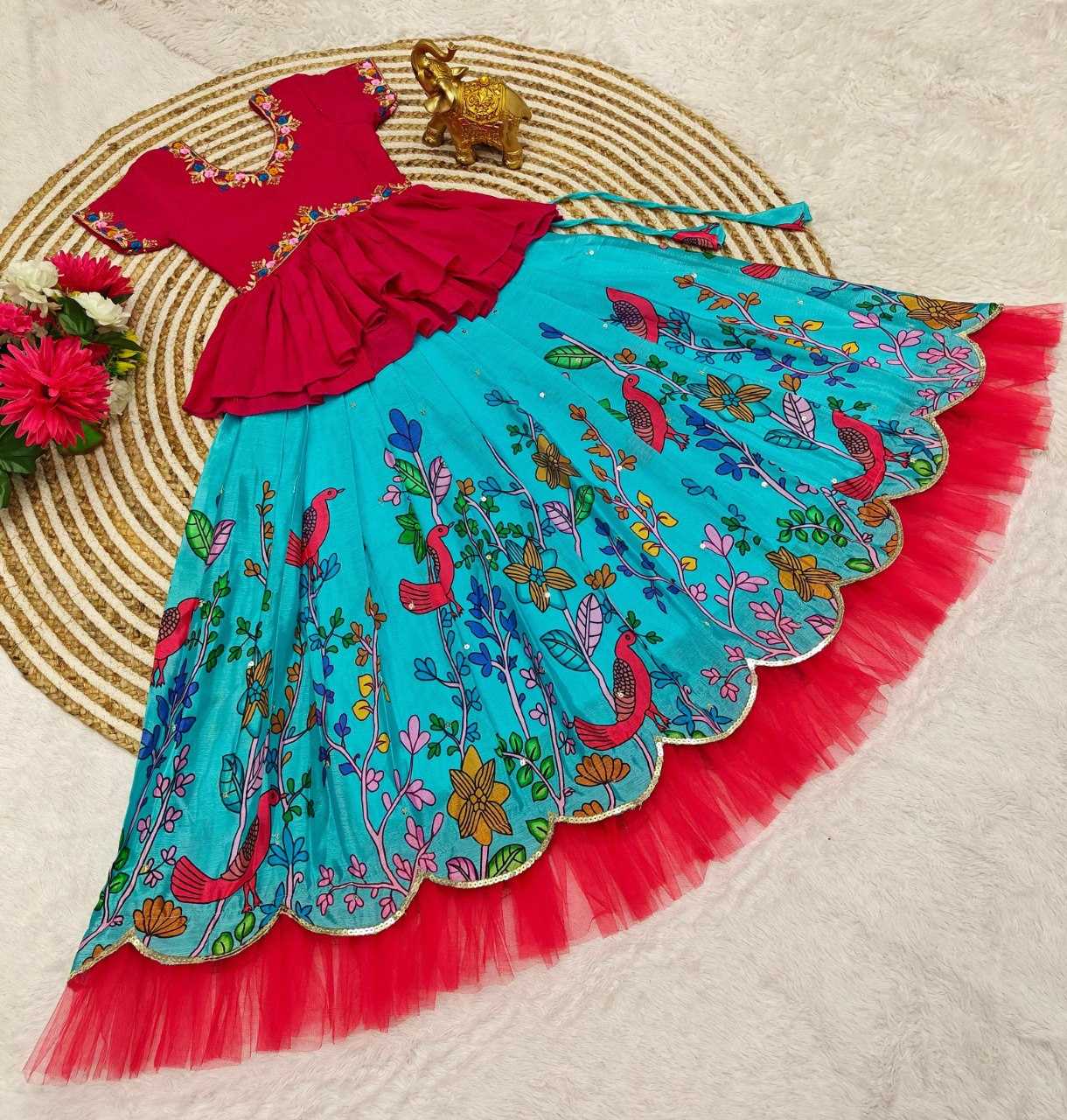 Ynf soft chinon KESH109 RRKT88 Kids Wear Wholesale Kids Lehenga Kids Traditional Outfits Baby Girl Lehenga Manufacturer