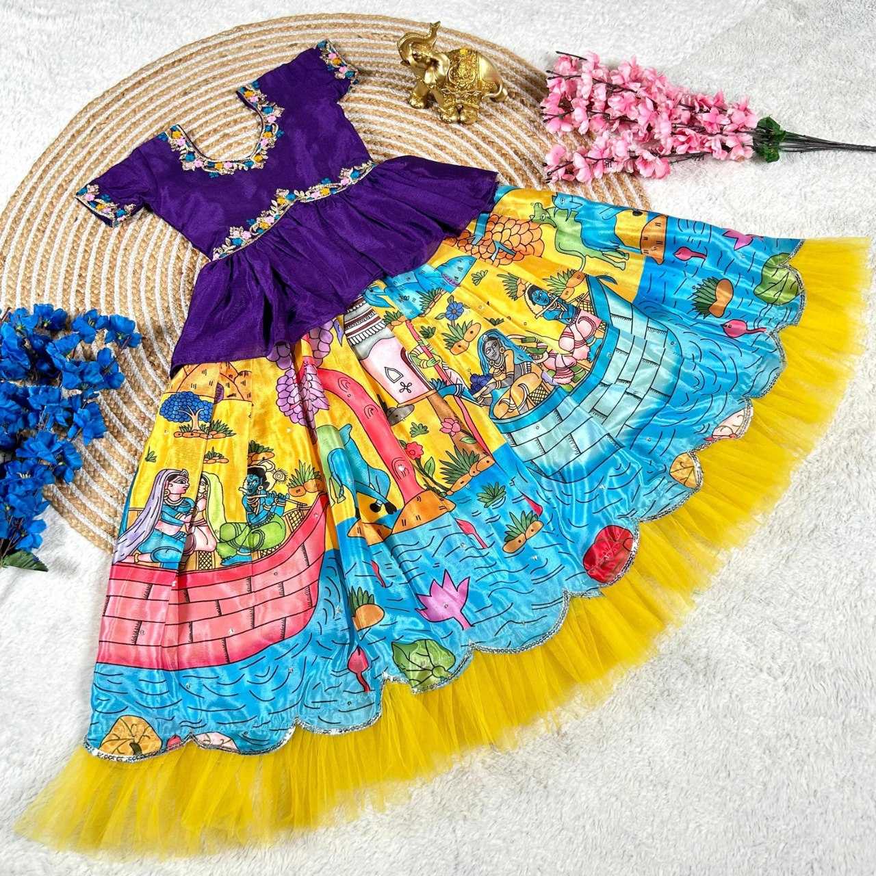 Ynf soft chinon KESH109 RRKT91 Kids Wear Wholesale Kids Gown Kids Lehenga Choli Kids Ethnic Gowns Manufacturer