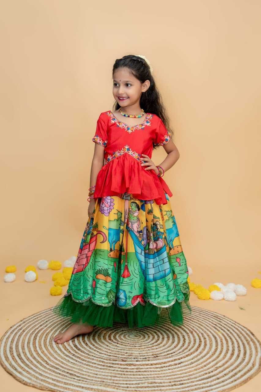 Ynf soft chinon KESH109 RRKT91 Kids Wear Wholesale Kids Gown Kids Lehenga Choli Kids Ethnic Gowns Manufacturer