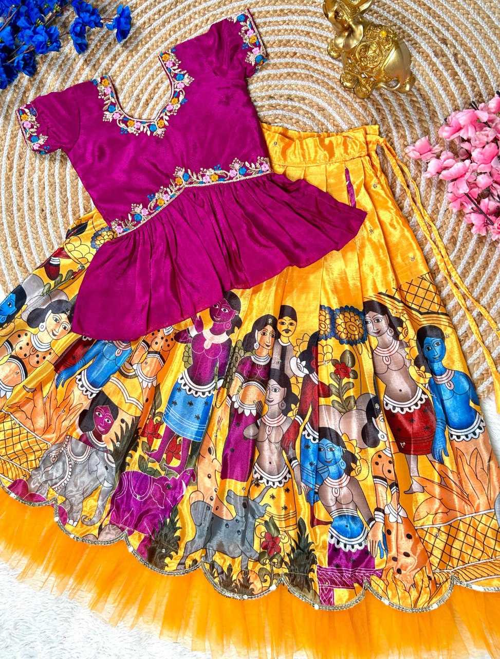 Ynf soft chinon KESH109 RRKT92 Kids Wear Wholesale Kids Lehenga Kids Traditional Outfits Baby Girl Lehenga Manufacturer