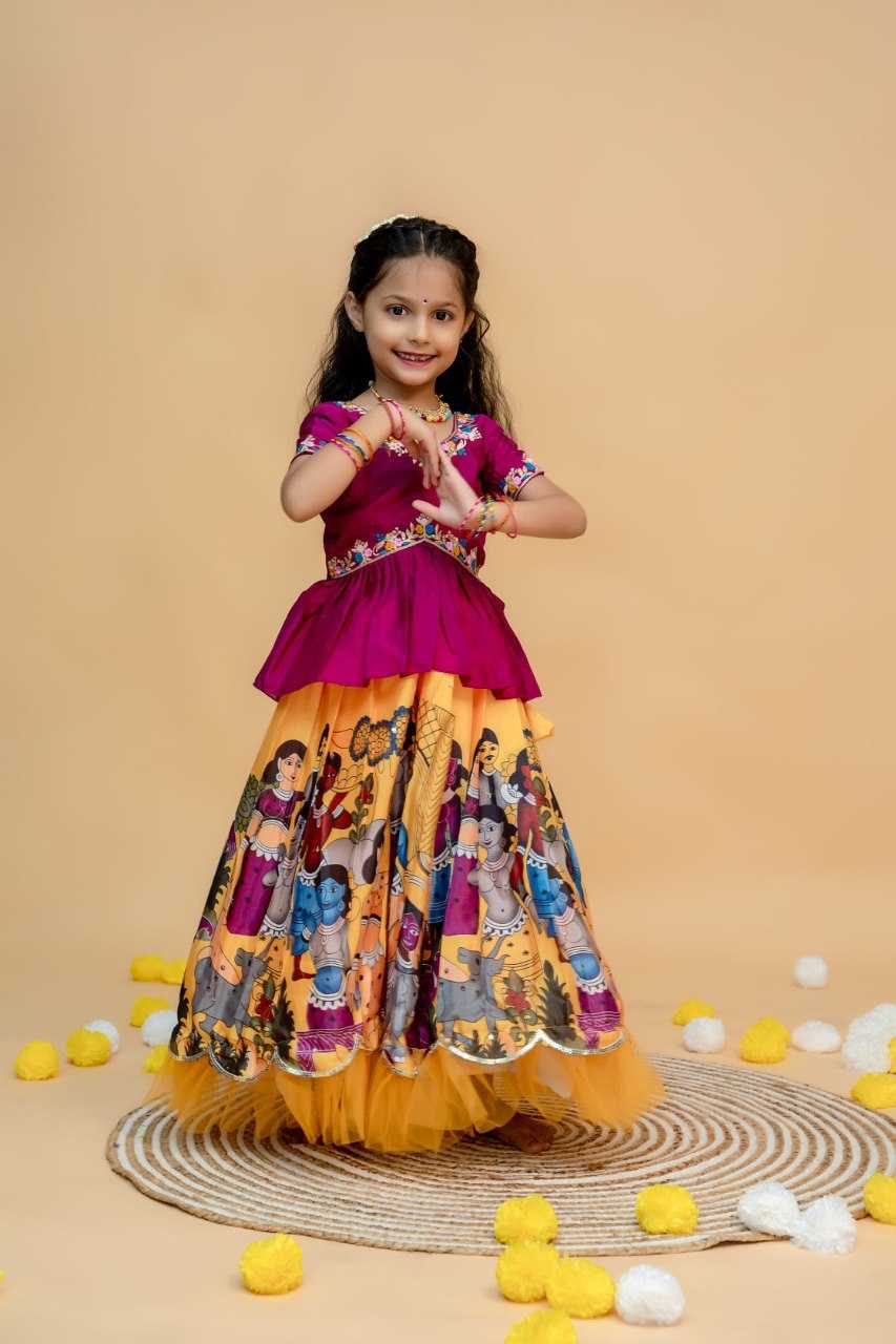 Ynf soft chinon KESH109 RRKT92 Kids Wear Wholesale Kids Lehenga Kids Traditional Outfits Baby Girl Lehenga Manufacturer