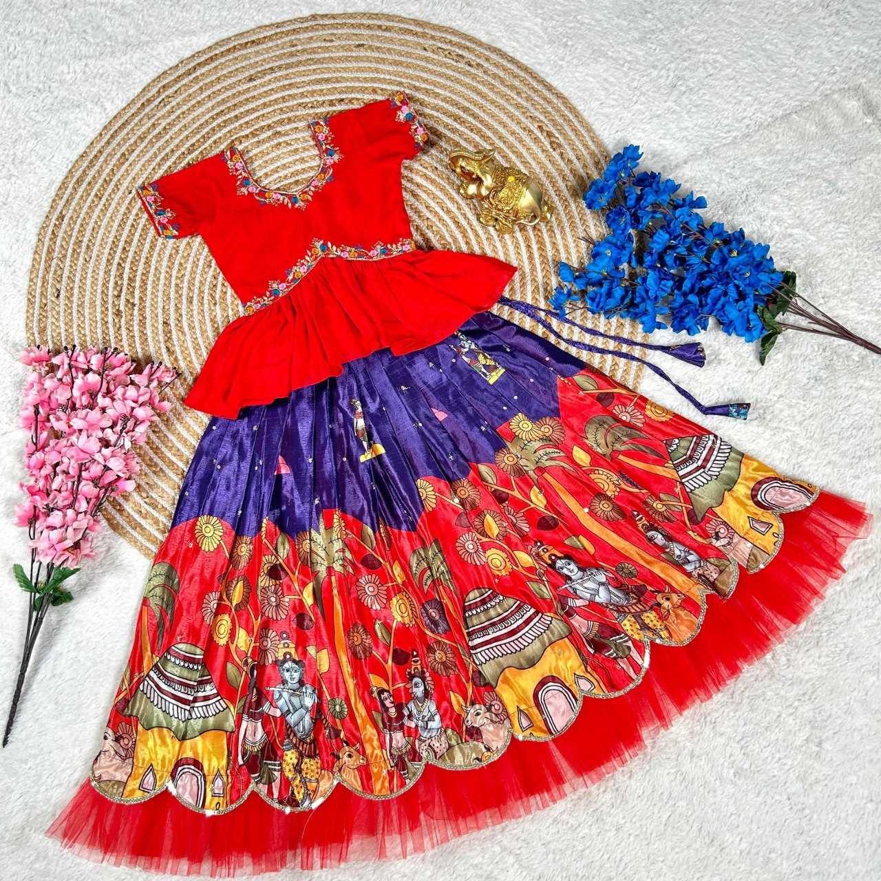 Ynf soft chinon KESH109 RRKT93 Kids Wear Wholesale Kids Lehenga Kids Traditional Outfits Baby Girl Lehenga Manufacturer