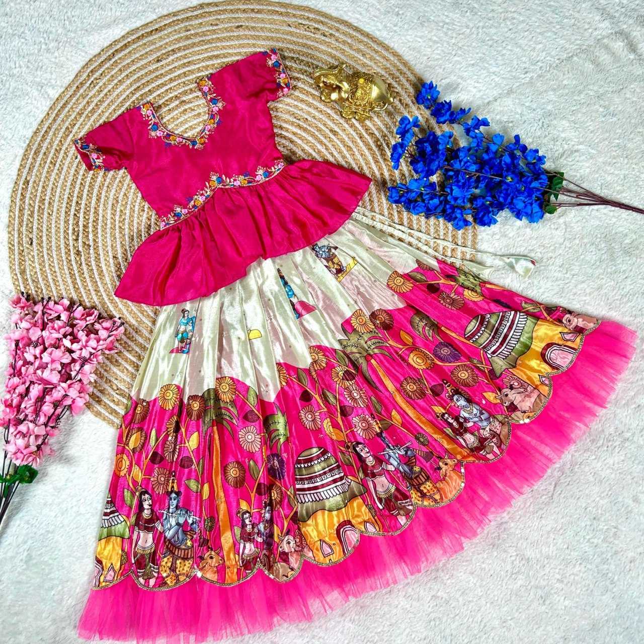 Ynf soft chinon KESH109 RRKT93 Kids Wear Wholesale Kids Lehenga Kids Traditional Outfits Baby Girl Lehenga Manufacturer