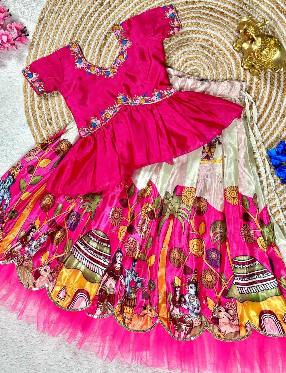 Ynf soft chinon KESH109 RRKT93 Kids Wear Wholesale Kids Lehenga Kids Traditional Outfits Baby Girl Lehenga Manufacturer