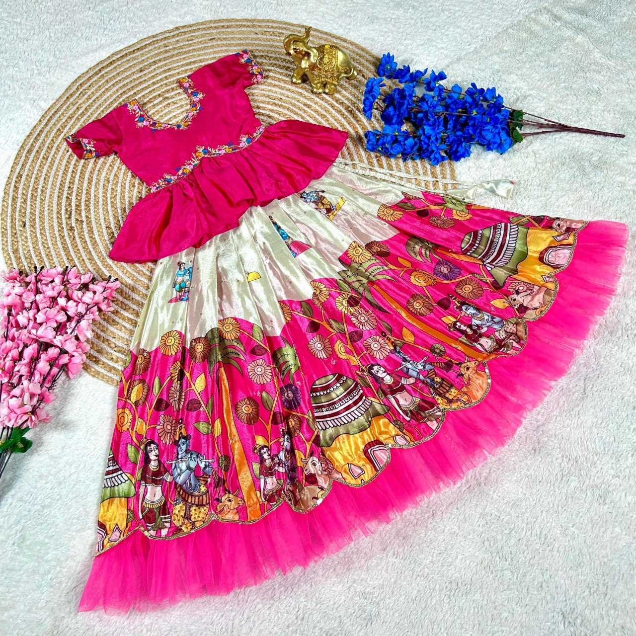 Ynf soft chinon KESH109 RRKT93 Kids Wear Wholesale Kids Lehenga Kids Traditional Outfits Baby Girl Lehenga Manufacturer