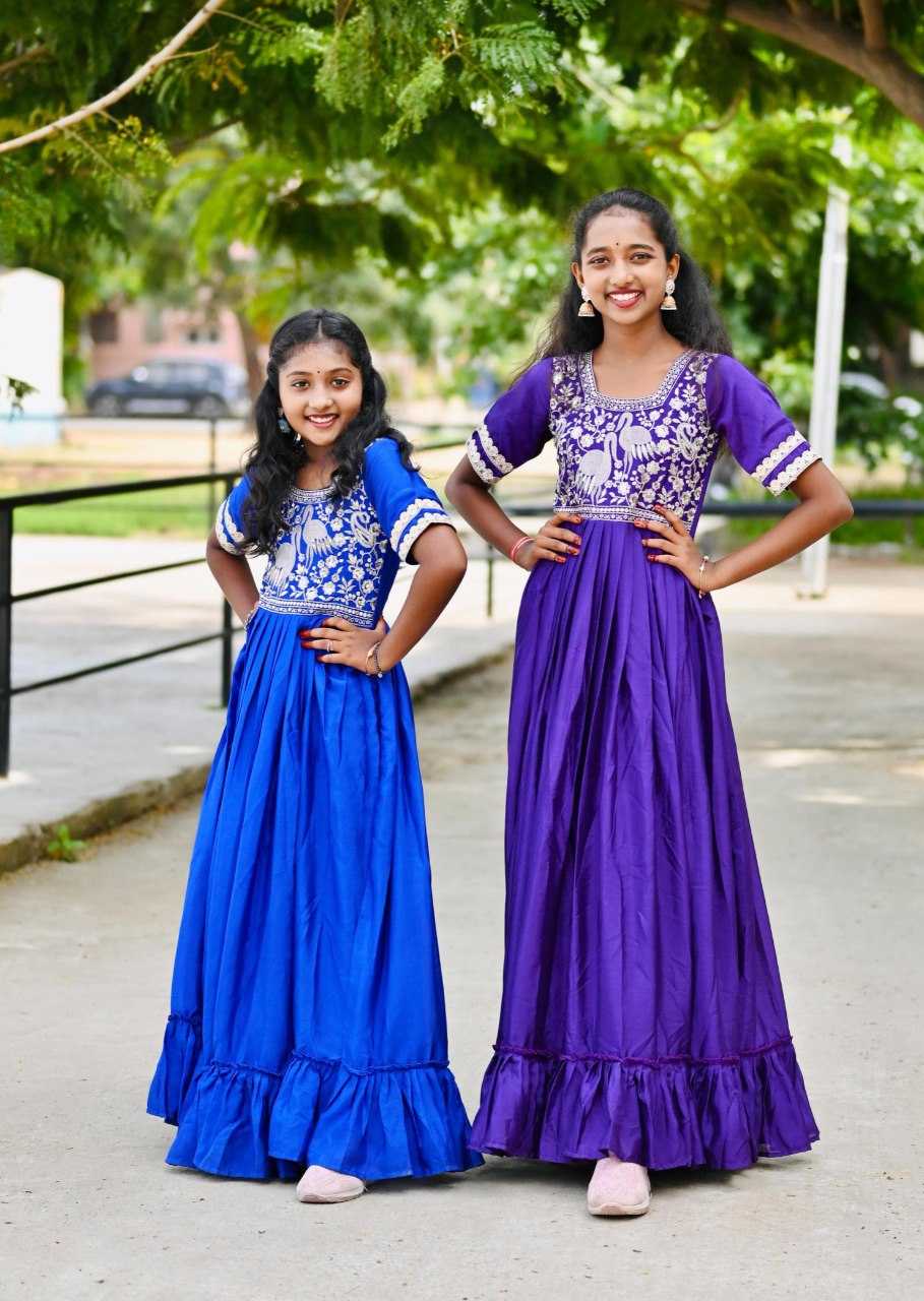 Ynf soft chinon KESH109 RRKT95 Kids Wear Wholesale Kids Gown Kids Ethnic Gowns Kids Party Wear Ethnic Manufacturer