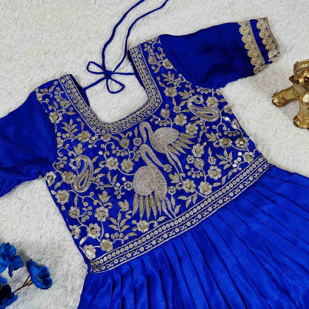 Ynf soft chinon KESH109 RRKT95 Kids Wear Wholesale Kids Gown Kids Ethnic Gowns Kids Party Wear Ethnic Manufacturer