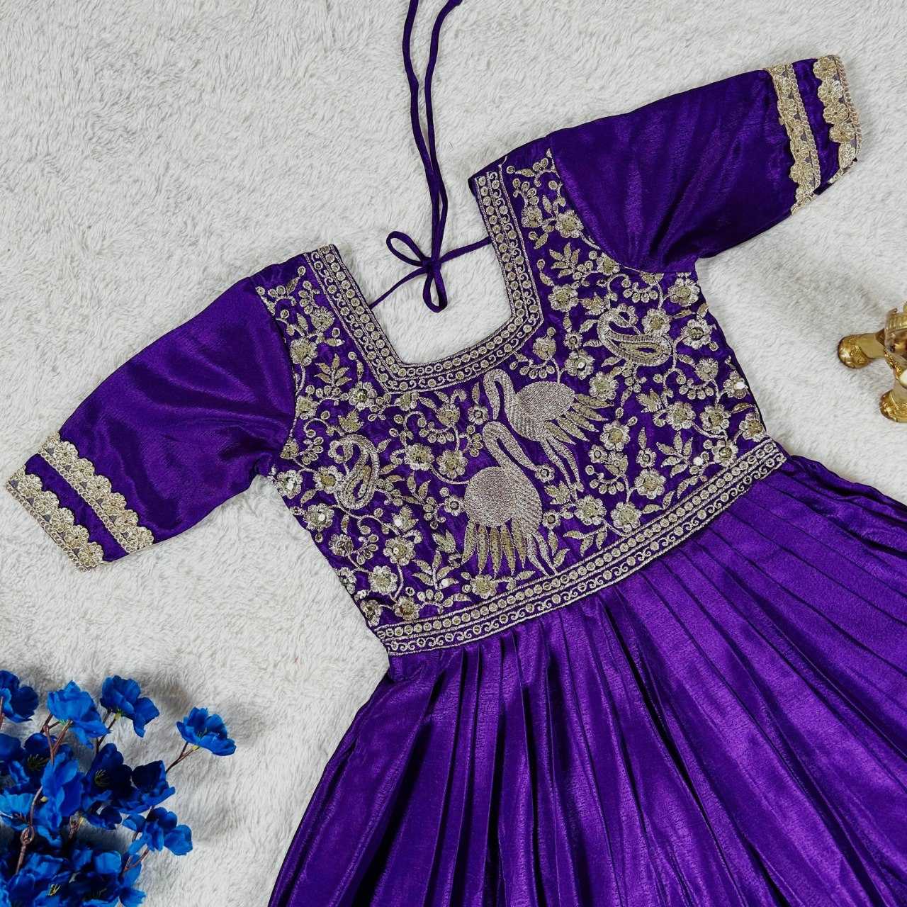 Ynf soft chinon KESH109 RRKT95 Kids Wear Wholesale Kids Gown Kids Ethnic Gowns Kids Party Wear Ethnic Manufacturer