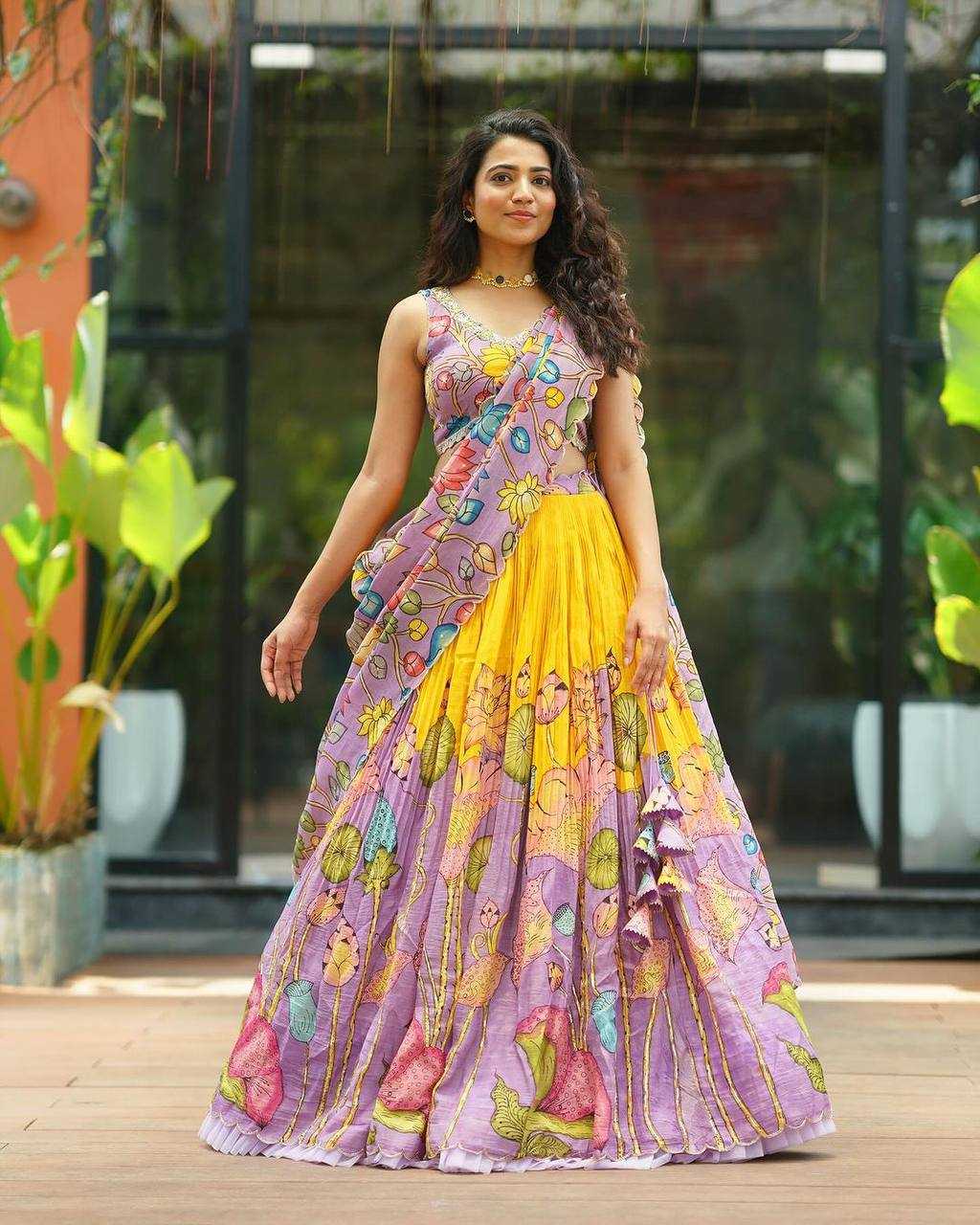 YNF SOFT CHINON KESH367  133 LAHENGAS WHOLESALE DESIGNER FANCY PRINTED LAHENGAS MANUFACTURER